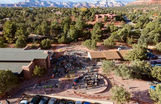 Sedona Library event aerial view
